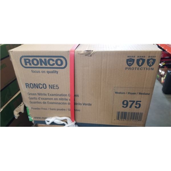NEW CASE OF RONCO GREEN NITRILE GLOVES