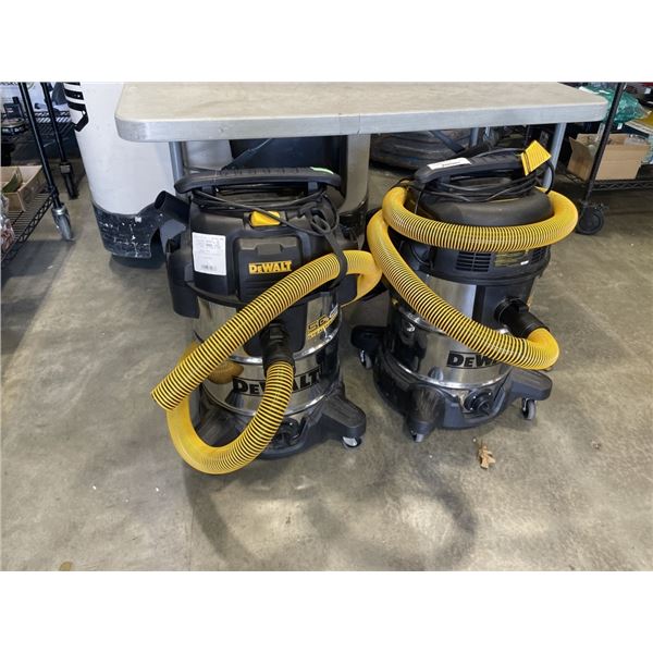 2 DEWALT SHOP VACUUMS FOR PARTS OR REPAIR