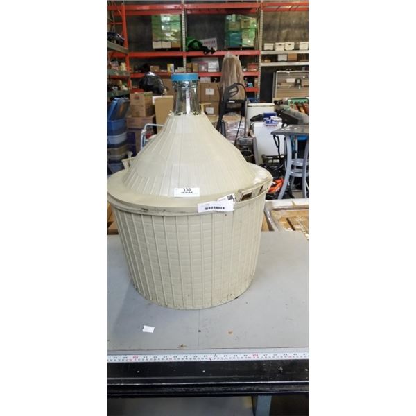 GLASS CARBOY W/ PLASTIC TUB