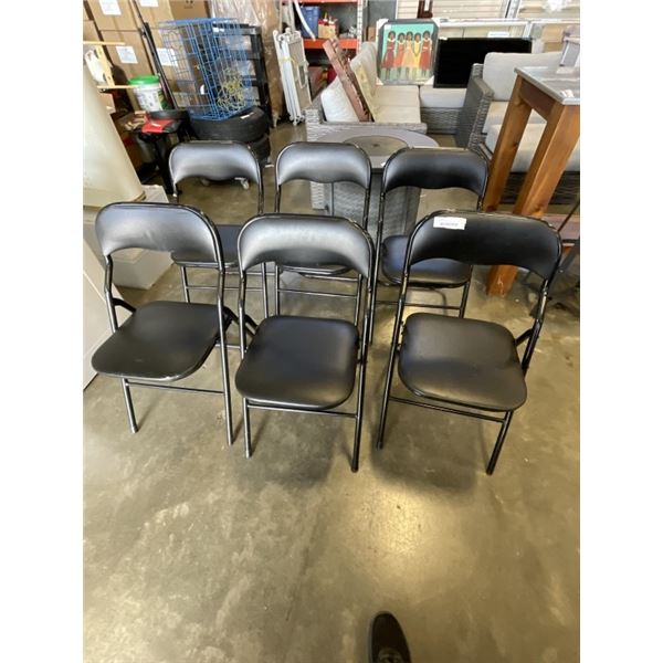 6 BLACK FOLDING CHAIRS