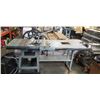 Image 1 : DELTA 10 INCH CONTRACTOR TABLE SAW WITH CUSRTOM BUILT EXTENSION AND GUIDE RAIL ATTACHED, WORKING