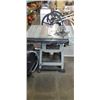 Image 3 : DELTA 10 INCH CONTRACTOR TABLE SAW WITH CUSRTOM BUILT EXTENSION AND GUIDE RAIL ATTACHED, WORKING