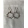Image 1 : PAIR OF STERLING SILVER HOOPS DANGLE EARRINGS 1.5"