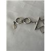 Image 2 : MYKA SILVER BRACELET 7.5" LENGTH 1" WIDTH TOGGLE CLOSURE