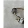 Image 2 : 925 STERLING SILVER PANDORA STYLE W/ BEADS, SOME MARKED 925 BRACELET