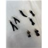 Image 1 : 7 VINTAGE HAND CARVED BLACK CORAL PENDANTS/ CHARMS