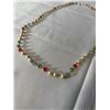 Image 2 : GOLD PLATED LINKS W/ PEARLS AND FACETED GLASS BEADS NECKLACE 26" LENGTH