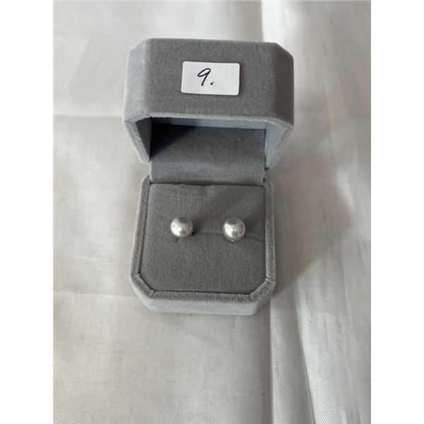 PAIR OF 925 STERLING SILVER W/ GENUINE PEARLS EARRINGS