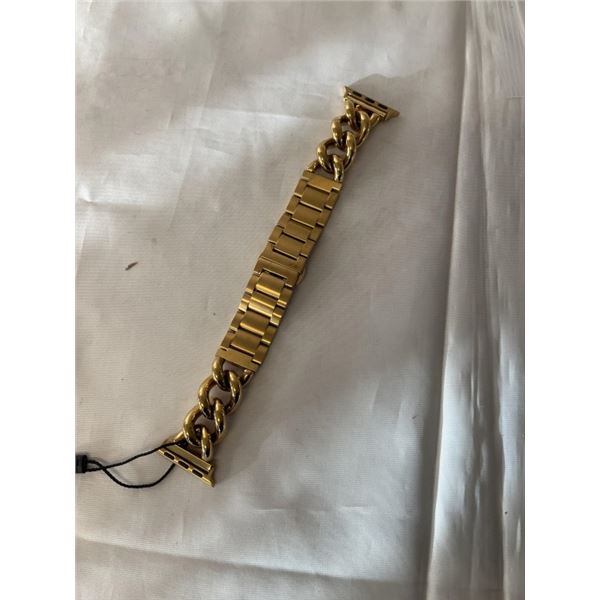 NEW GOLD PLATED ON STAINLESS STEEL APPLE WATCH BAND 8" LENGTH