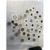 Image 1 : OVER 1LB FOREIGN COINS AND TOKENS, SOME SILVER TOKENS AND TRADE DOLLARS