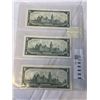 Image 2 : 3 CANADIAN 1967 CENTENNIAL $1 BILLS W/ SERIAL NUMBER 1867-1967