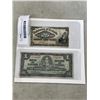 Image 1 : CANADA 1900 SHINPLASTER 25 CENT AND 1935 KING GEORGE VI ONE DOLLAR NOTES