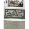 Image 3 : CANADA 1900 SHINPLASTER 25 CENT AND 1935 KING GEORGE VI ONE DOLLAR NOTES