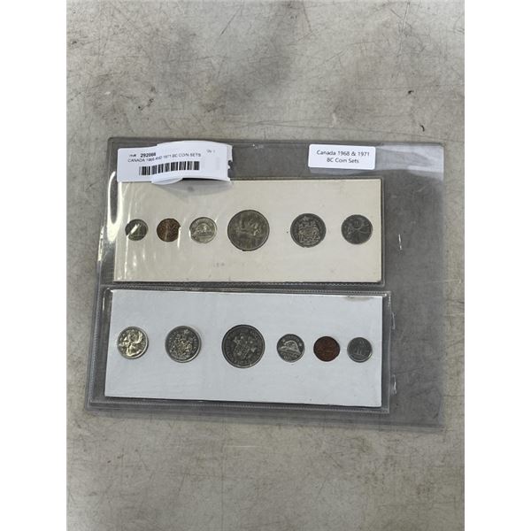 CANADA 1968 AND 1971 BC COIN SETS