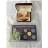 Image 1 : GOLD TONE CUFF LINKS AND TIE CLIP AND LIBERTY HEAD COIN COLLECTION