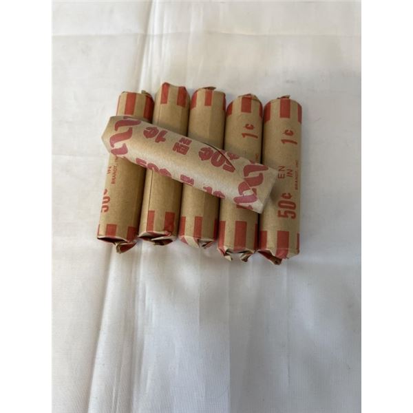 6 ROLLS CANADIAN PENNIES - APPROX 1LB