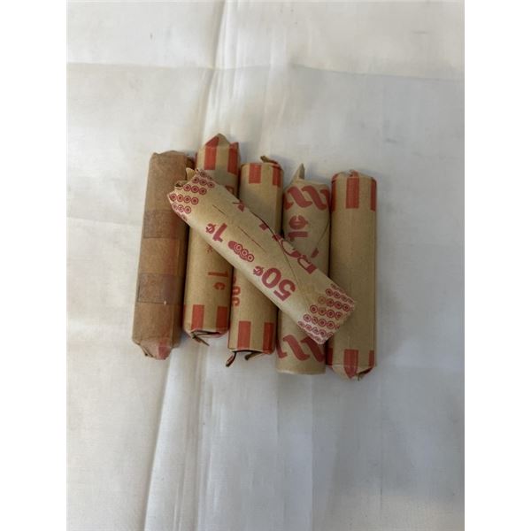 6 ROLLS CANADIAN PENNIES - APPROX 1LB