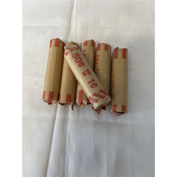 6 ROLLS CANADIAN PENNIES - APPROX 1LB