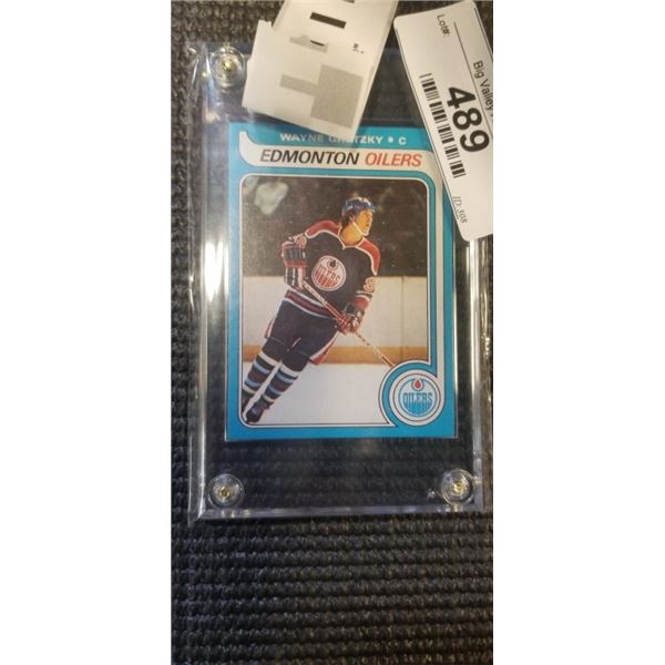 WAYNE GRETZKY EDMONTON OILERS CARD - REPRINT, UNAUTHENTIC