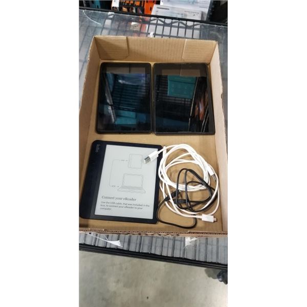 3 TABLETS AND KOBOS - TURN ON, UNTESTED