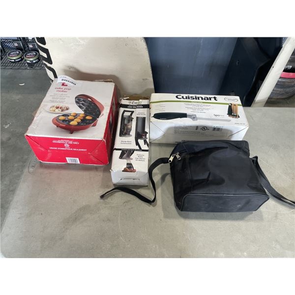 CAN CRUSHER AND ASSORTED KITCHEN APPLIANCES