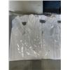Image 2 : 6 NEW SIZE MEDIUM WHITE ZIP UP SHORT SLEEVE SHIRTS WITH POCKETS