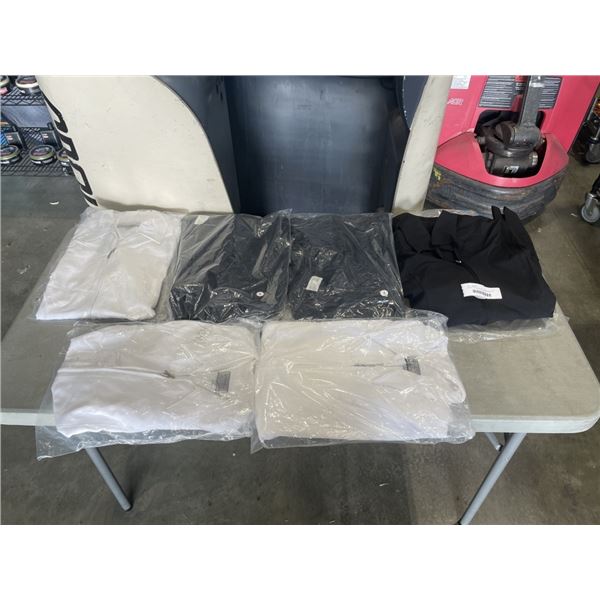 6 NEW SIZE LARGE ZIP UP DRESS SHIRTS WITH POCKETS