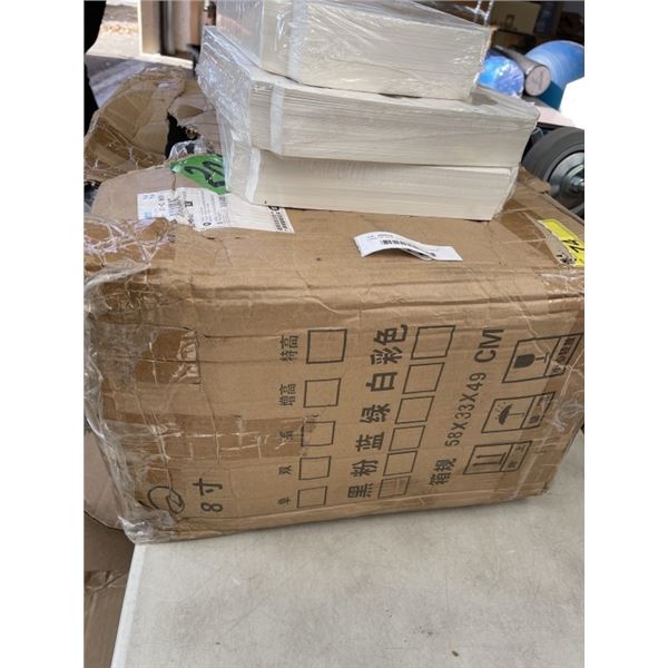 CASE OF NEW CAKE PLATES AND DOMES