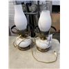 Image 1 : PAIR OF VINTAGE MILK GLASS TABLE LAMPS