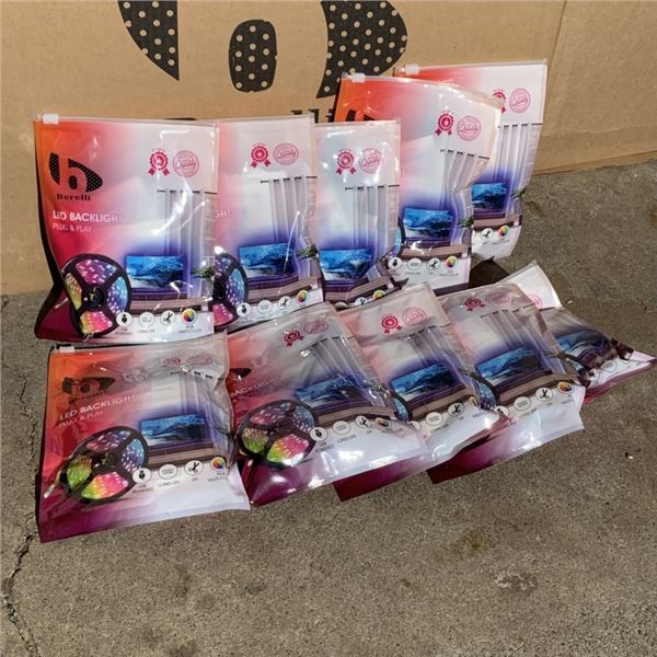 LOT OF 10 BERELLI PLUG AND PLAY RGB MULTICOLOR LIGHTS