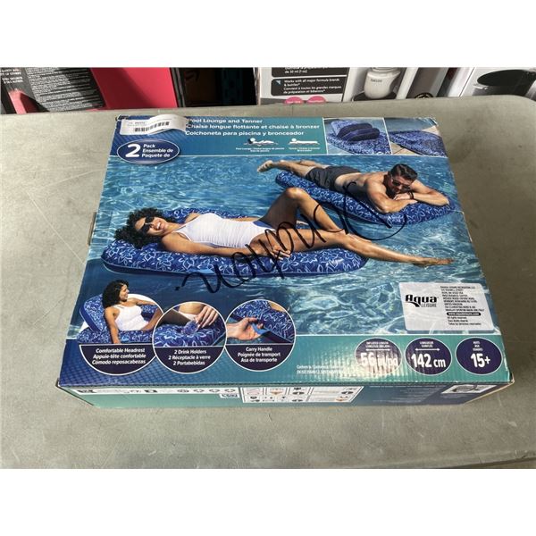 AQUA 2PK POOL LOUNGE AND TANNER FLOATIES