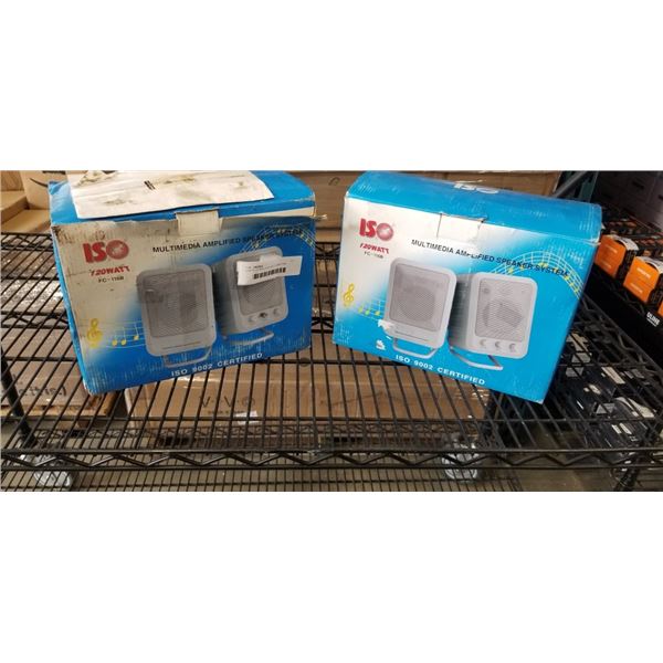 2 SETS OF NEW APLIFIED COMPUTER SPEAKERS