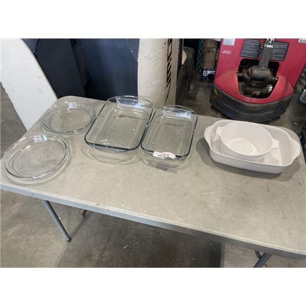 LOT OF PYREX DISHES OTHER CASSEROLE DISHES