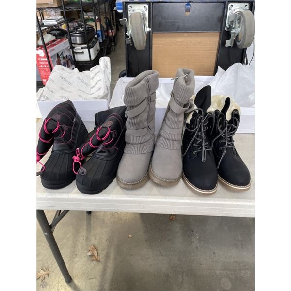 3 PAIRS OF WOMENS SIZE 6 BOOTS