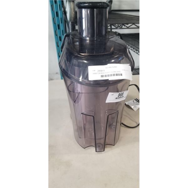 AS NEW HAMILTON BEACH EASY CLEAN JUICE EXTRACTOR - TESTED WORKING, RETAIL $119
