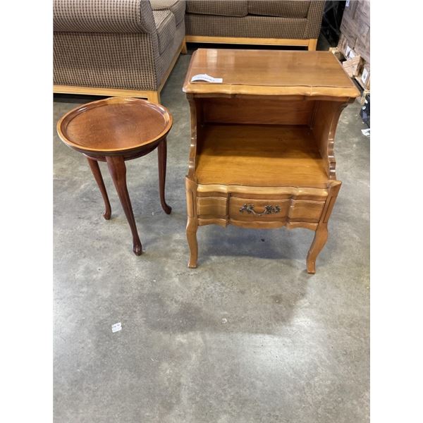 DECORATIVE PLANT STAND AND 1 DRAWER ENDTABLE