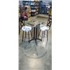 Image 1 : 3PC GLASS TOP BAR HEIGHT BISTRO SET