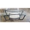 Image 2 : GLASS TOP MODERN TWO TIER COFFFE TABLE AND ENDTABLE SET