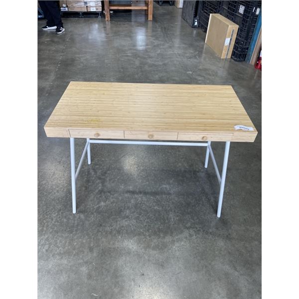 BAMBOO TOP 3 DRAWER HALL TABLE / DESK