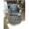 Image 1 : GENUINE REID LEATHER  ARM CHAIR AND FOOTSTOOL