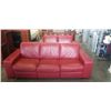 Image 1 : RED LEATHER NATUZZI SOFA  AND LOVE SEAT