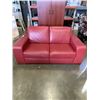 Image 2 : RED LEATHER NATUZZI SOFA  AND LOVE SEAT