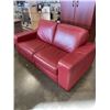 Image 4 : RED LEATHER NATUZZI SOFA  AND LOVE SEAT
