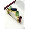 Image 4 : GOLD PLATED STERLING SILVER NATURAL EMERALD (0.55CT), NATURAL ENHANCED RUBY (0.85CT), NATURAL BLUE S