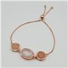 Image 2 : ROSE GOLD PLATED STERLING SILVER NATURAL ROSE QUARTZ BRACELET, RETAIL $500.00.