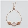 Image 4 : ROSE GOLD PLATED STERLING SILVER NATURAL ROSE QUARTZ BRACELET, RETAIL $500.00.