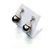 Image 3 : STERLING SILVER SOUTH SEA PEARL 13.3MM X 13.4MM WITH CZ (1.20CT) DROP STYLE EARRINGS, W/A $875.00.