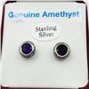 Image 1 : STERLING SILVER NATURAL AMETHYST (1.60CT) EARRINGS, W/A $420.00. AMETHYST IS THE BIRTHSTONE FOR FEBR