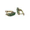 Image 2 : GOLD PLATED STERLING SILVER NATURAL EMERALD (0.82CT) WITH WHITE TOPAZ EARRINGS, W/A $1000.00. EMERAL