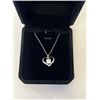 Image 2 : NEW PLATINUM PLATED 1.0CT SIMULATED DIAMOND (CZ) HEART NECKACE, ADJUSTABLE 16-18" LENGTH